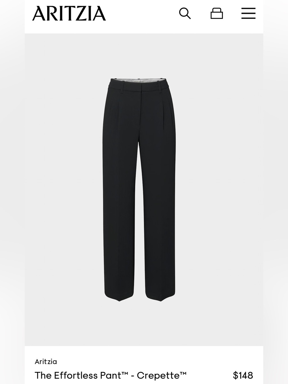 Excellent Condition Aritzia The Effortless Pant - Crepette, Size 16